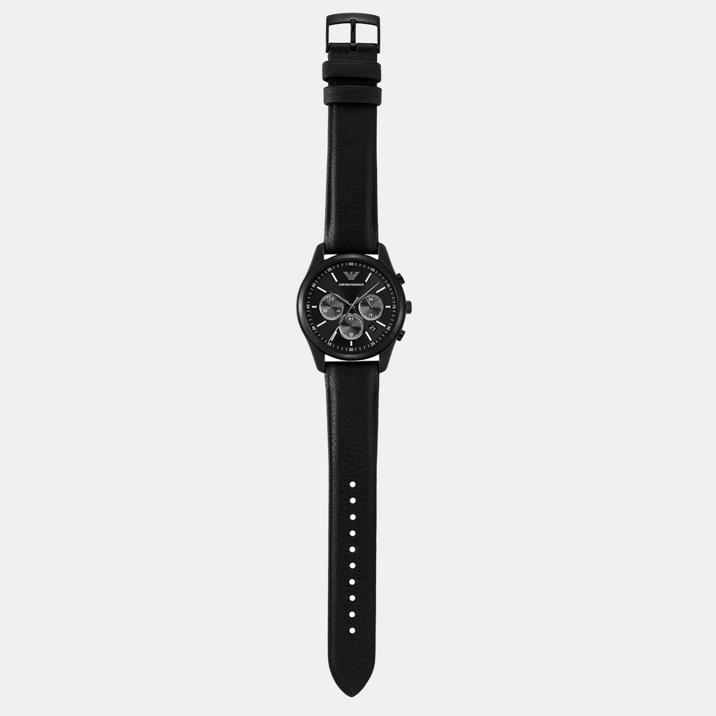 Emporio Armani Antonio Chronograph Black Dial Black Leather Strap Watch for Men - AR11583 Buy Now By Emporio Armani