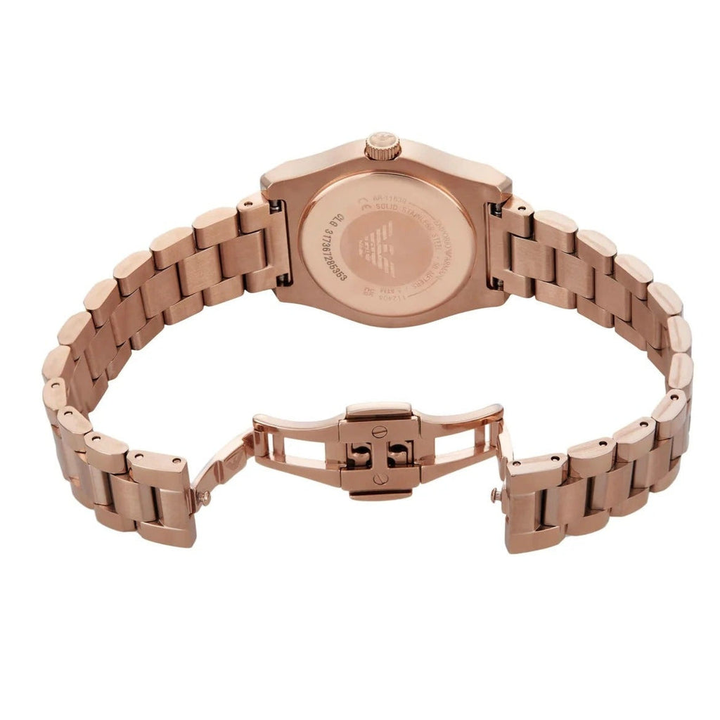 Emporio Armani Federica Analog Green Dial Rose Gold Steel Strap Watch for Women - AR11639 Buy Now By Emporio Armani