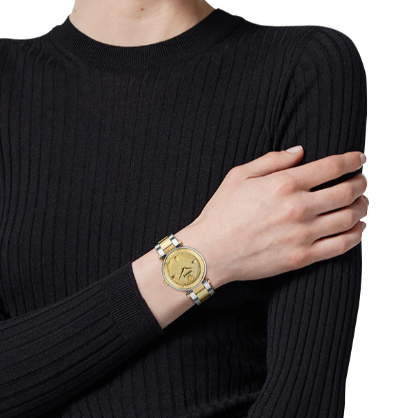 Versace Reve Analog Gold Dial Two Tone Steel Strap Watch for Women - VE8B00324 Buy Now By Versace