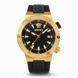 Versace Greca Logo Diver Quartz Black Dial Black Rubber Strap Watch for Men - VE8G00324 Buy Now By Versace