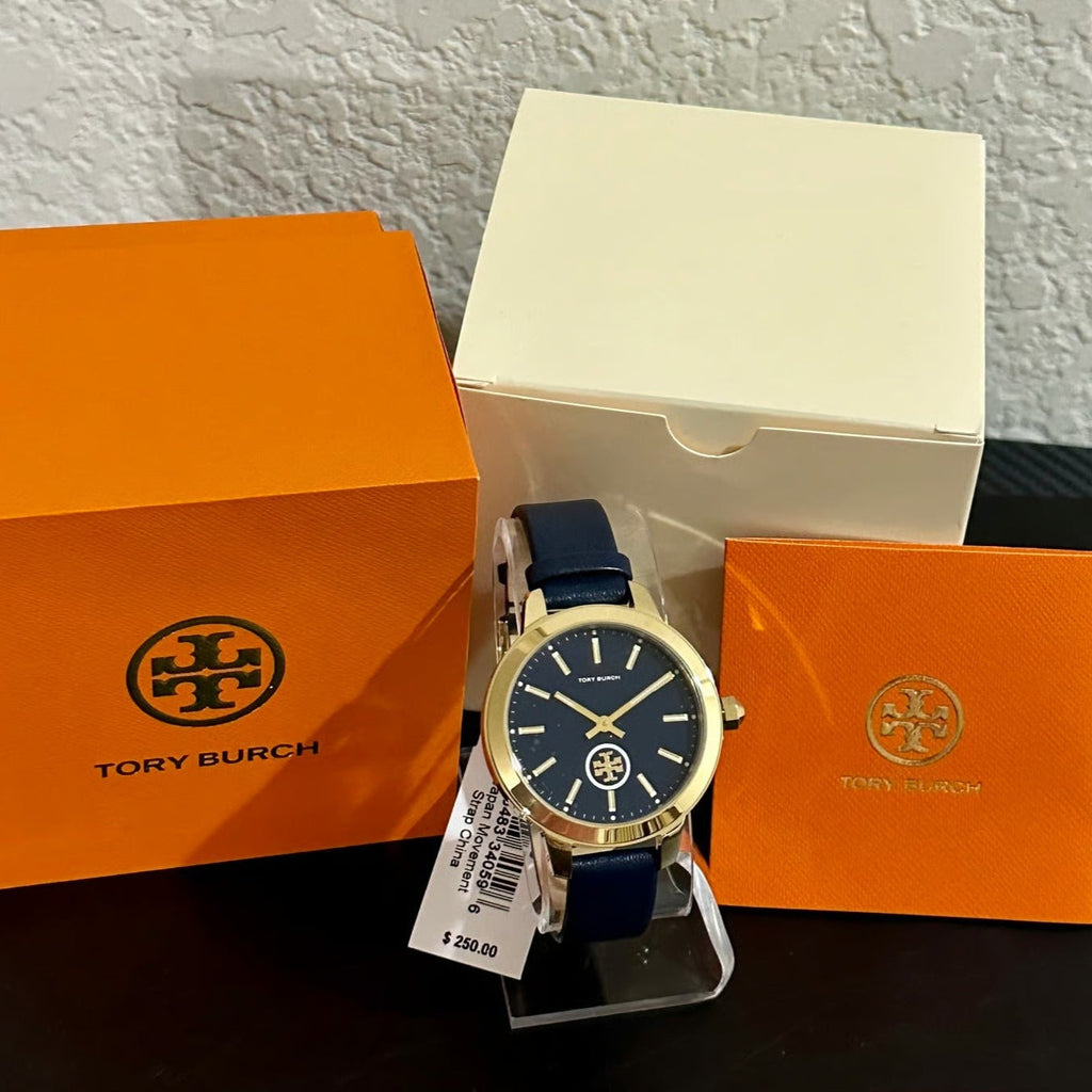 Tory Burch Collins Quartz Blue Dial Blue Leather Strap Watch for Women - TBW1203 Buy Now By Tory Burch