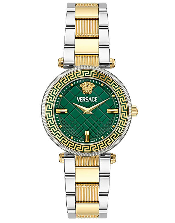 Versace Reve Analog Green Dial Two Tone Steel Strap Watch for Women - VE8B00524 Buy Now By Versace