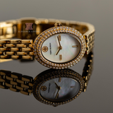 Tory Burch Oval Mother of Pearl Dial Gold Steel Strap Watch for Women - TBW6034 Buy Now By Tory Burch