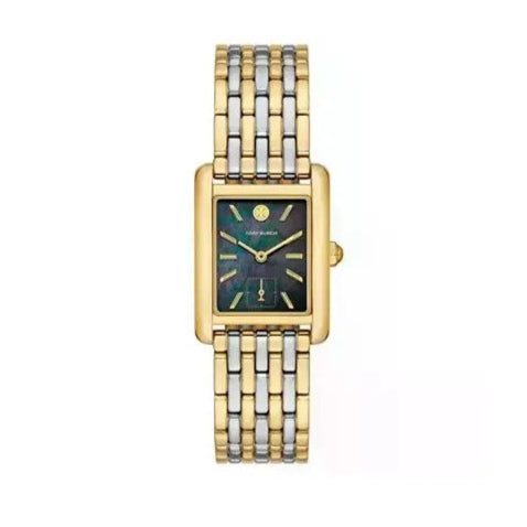 Tory Burch Eleanor Mother of Pearl Black Dial Two Tone Steel Strap Watch for Women - TBW1084 Buy Now By Tory Burch