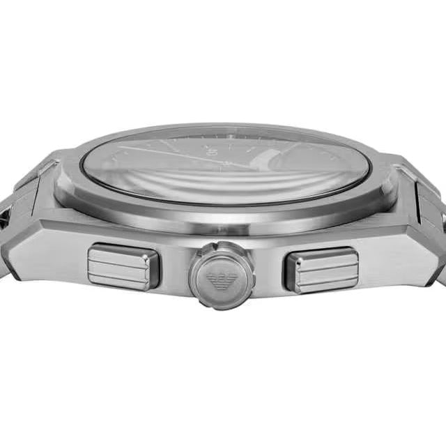 Emporio Armani Federico Chronograph Green Dial Silver Steel Strap Watch for Men - AR11640 Buy Now By Emporio Armani