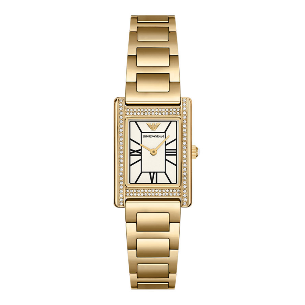 Emporio Armani Genni Crystals Mother of Pearl Dial Gold Steel Strap Watch for Women - AR11659 Buy Now By Emporio Armani