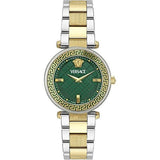 Versace Reve Analog Green Dial Two Tone Steel Strap Watch for Women - VE8B00524 Buy Now By Versace
