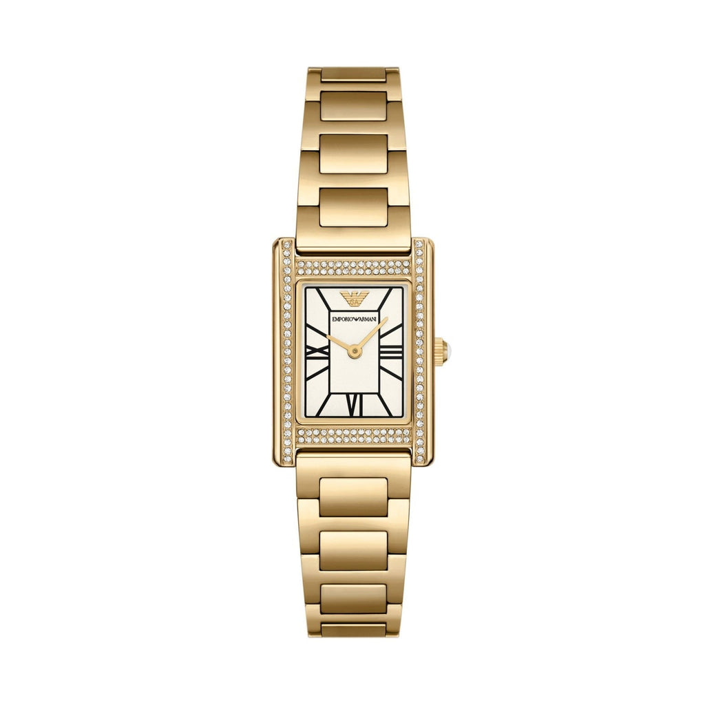 Emporio Armani Genni Crystals Mother of Pearl Dial Gold Steel Strap Watch for Women - AR11659 Buy Now By Emporio Armani