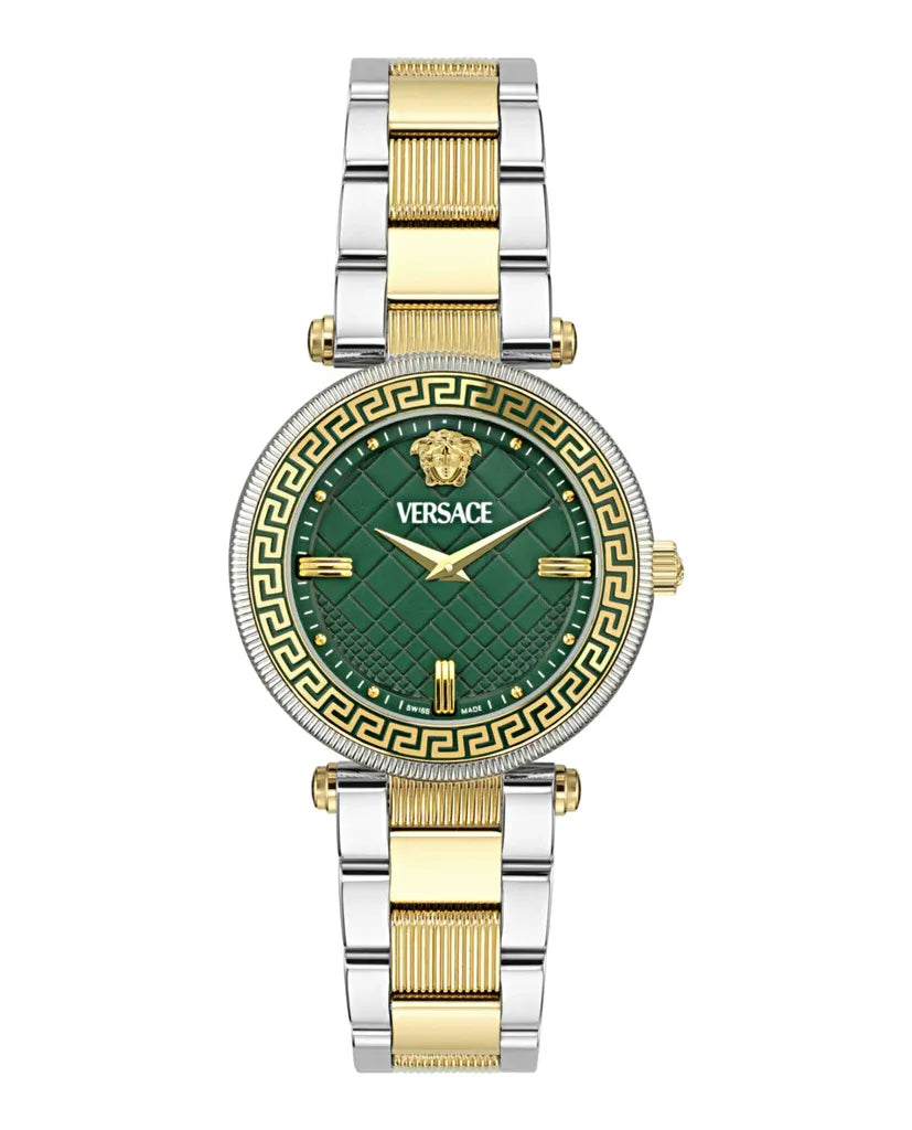 Versace Reve Analog Green Dial Two Tone Steel Strap Watch for Women - VE8B00524 Buy Now By Versace