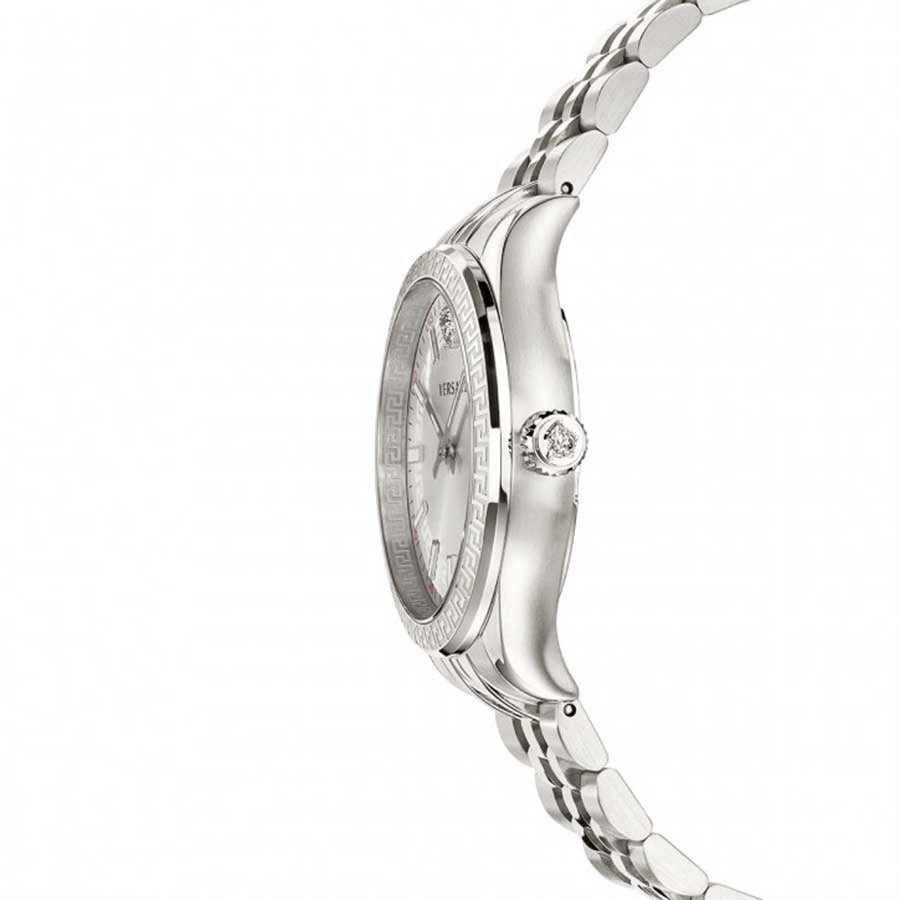 Versace Hellenyium Quartz White Dial Silver Steel Strap Watch for Women - VEHU00320 Buy Now By Versace