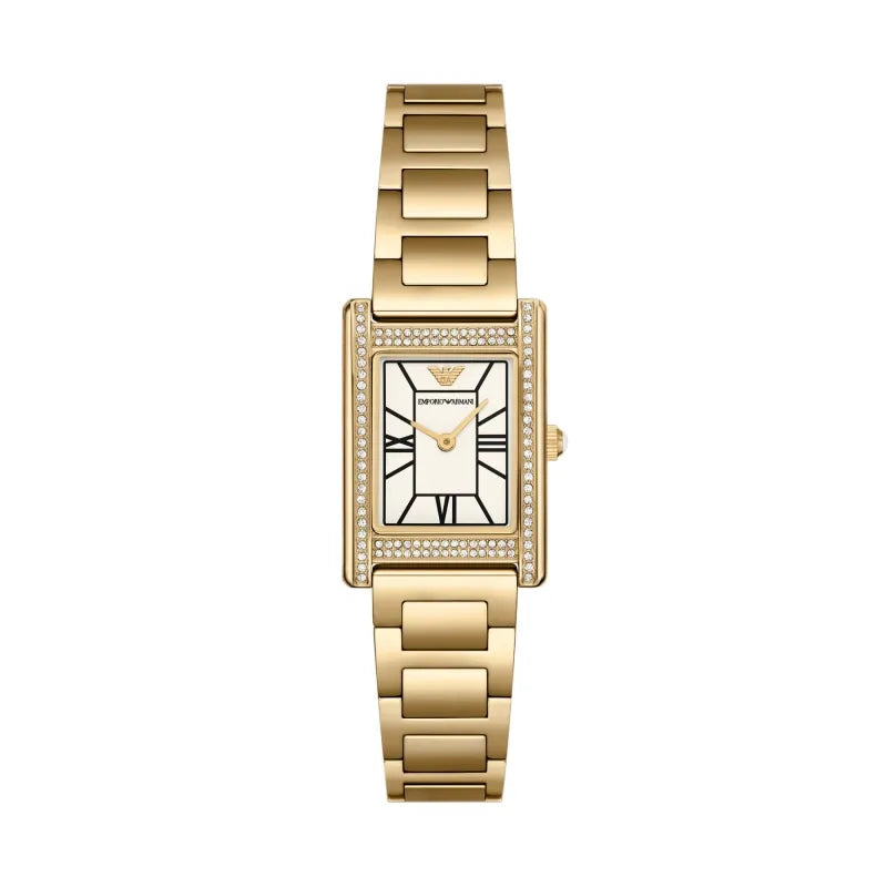 Emporio Armani Genni Crystals Mother of Pearl Dial Gold Steel Strap Watch for Women - AR11659 Buy Now By Emporio Armani