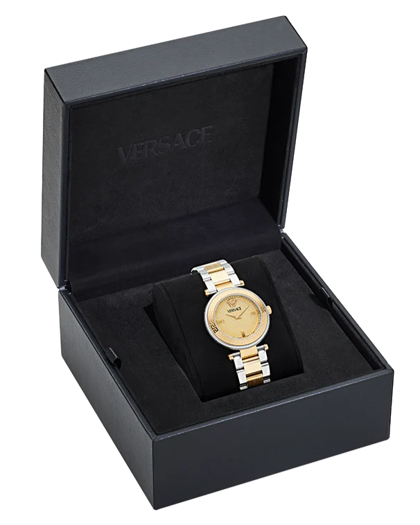 Versace Reve Analog Gold Dial Two Tone Steel Strap Watch for Women - VE8B00324 Buy Now By Versace