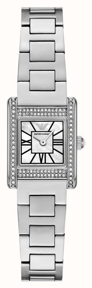 Emporio Armani Genni Analog Mother of Pearl Dial Silver Steel Strap Watch for Women - AR11662 Buy Now By Emporio Armani