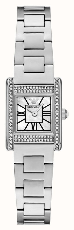 Emporio Armani Genni Analog Mother of Pearl Dial Silver Steel Strap Watch for Women - AR11662 Buy Now By Emporio Armani