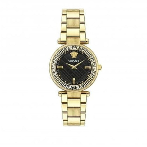Versace Reve Analog Black Dial Gold Steel Strap Watch for Women - VE8B00624 Buy Now By Versace