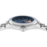 Versace V-Code Analog Blue Dial Silver Steel Strap Watch for Women - VE8I00324 Buy Now By Versace