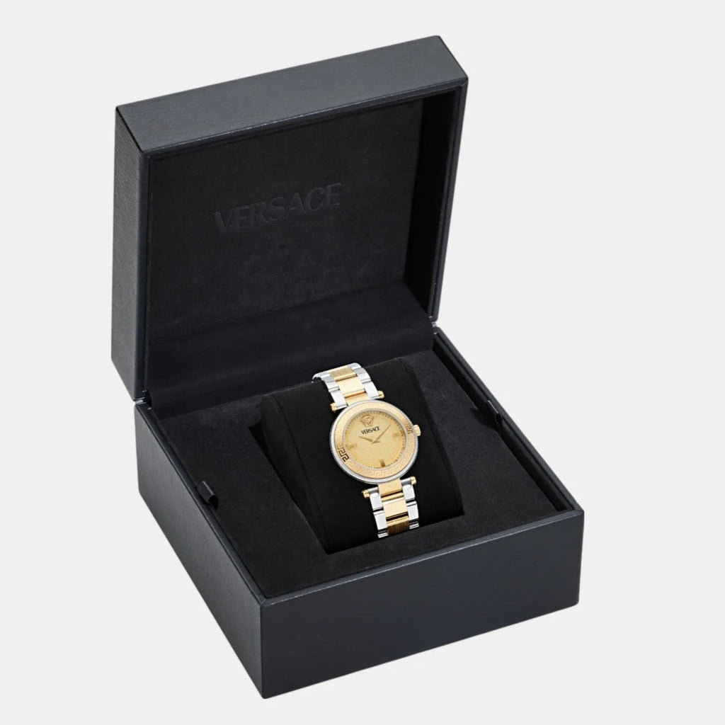 Versace Reve Analog Gold Dial Two Tone Steel Strap Watch for Women - VE8B00324 Buy Now By Versace