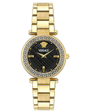 Versace Reve Analog Black Dial Gold Steel Strap Watch for Women - VE8B00624 Buy Now By Versace