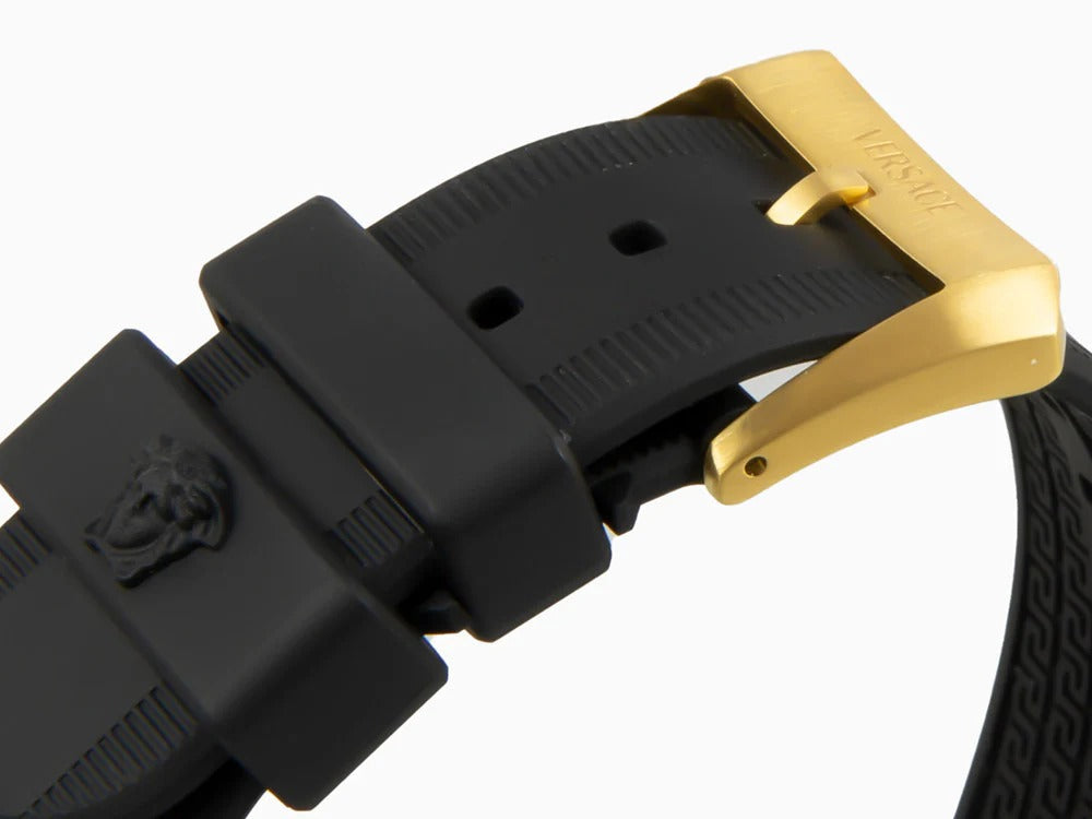 Versace Greca Logo Diver Quartz Black Dial Black Rubber Strap Watch for Men - VE8G00324 Buy Now By Versace