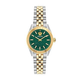 Versace V-Code Analog Green Dial Two Tone Steel Strap Watch for Women - VE8I00424 Buy Now By Versace
