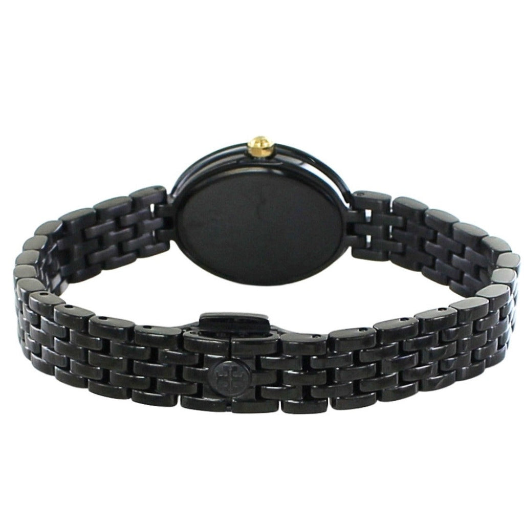 Tory Burch Oval Black Dial Black Steel Strap Watch for Women - TBW6035 Buy Now By Tory Burch