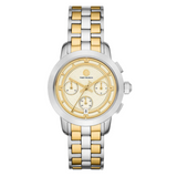 Tory Burch The Tory Chronograph White Dial Two Tone Steel Strap Watch for Women - TBW1052 Buy Now By Tory Burch