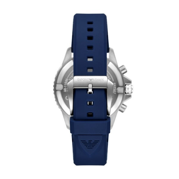 Emporio Armani World Explorer Chronograph Blue Dial Blue Silicone Strap Watch for Men - AR11696 Buy Now By Emporio Armani