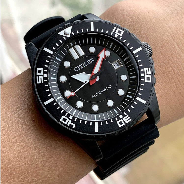 Citizen Mechanical Automatic Black Dial Black Rubber Strap Watch for Men - NJ0125-11E Buy Now By Citizen