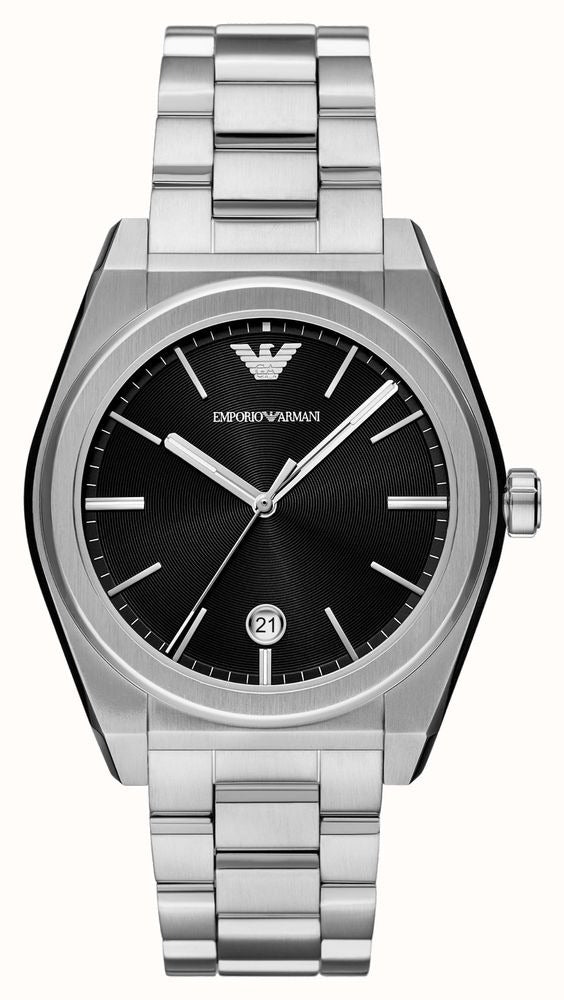 Emporio Armani Frederico Analog Black Dial Silver Steel Strap Watch for Men - AR11622 Buy Now By Emporio Armani