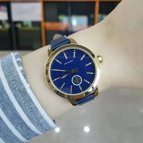 Tory Burch Collins Quartz Blue Dial Blue Leather Strap Watch for Women - TBW1203 Buy Now By Tory Burch