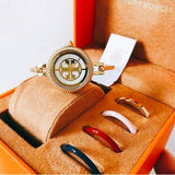 Tory Burch Riva Rose Gold Dial Rose Gold Steel Strap Watch for Women - TBW4037 Buy Now By Tory Burch