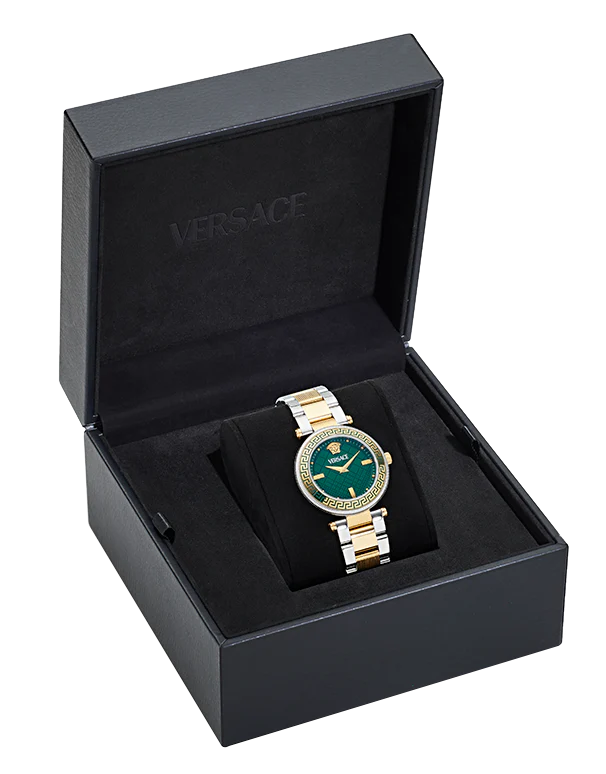 Versace Reve Analog Green Dial Two Tone Steel Strap Watch for Women - VE8B00524 Buy Now By Versace