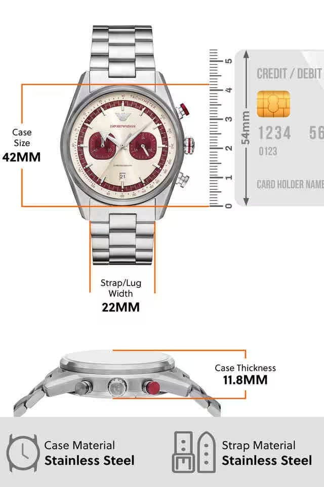 Emporio Armani Racer Chronograph White Dial Silver Steel Strap Watch for Men - AR11645 Buy Now By Emporio Armani