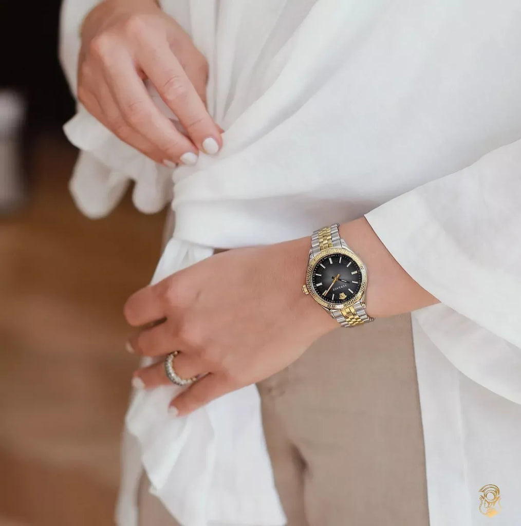 Versace Hellenyium Grey Dial Two Tone Steel Strap Watch for Women - VEHU00520 Buy Now By Versace