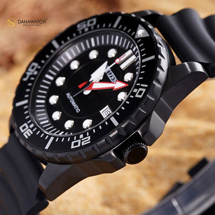 Citizen Mechanical Automatic Black Dial Black Rubber Strap Watch for Men - NJ0125-11E Buy Now By Citizen