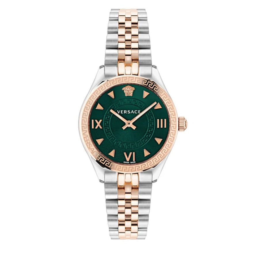 Versace Hellenyium Quartz Green Dial Two Tone Steel Strap Watch for Women - VE2S00422 Buy Now By Versace