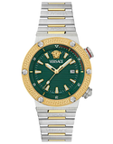 Versace Greca Logo Diver Quartz Green Dial Two Tone Steel Strap Watch for Men - VE8G00524 Buy Now By Versace
