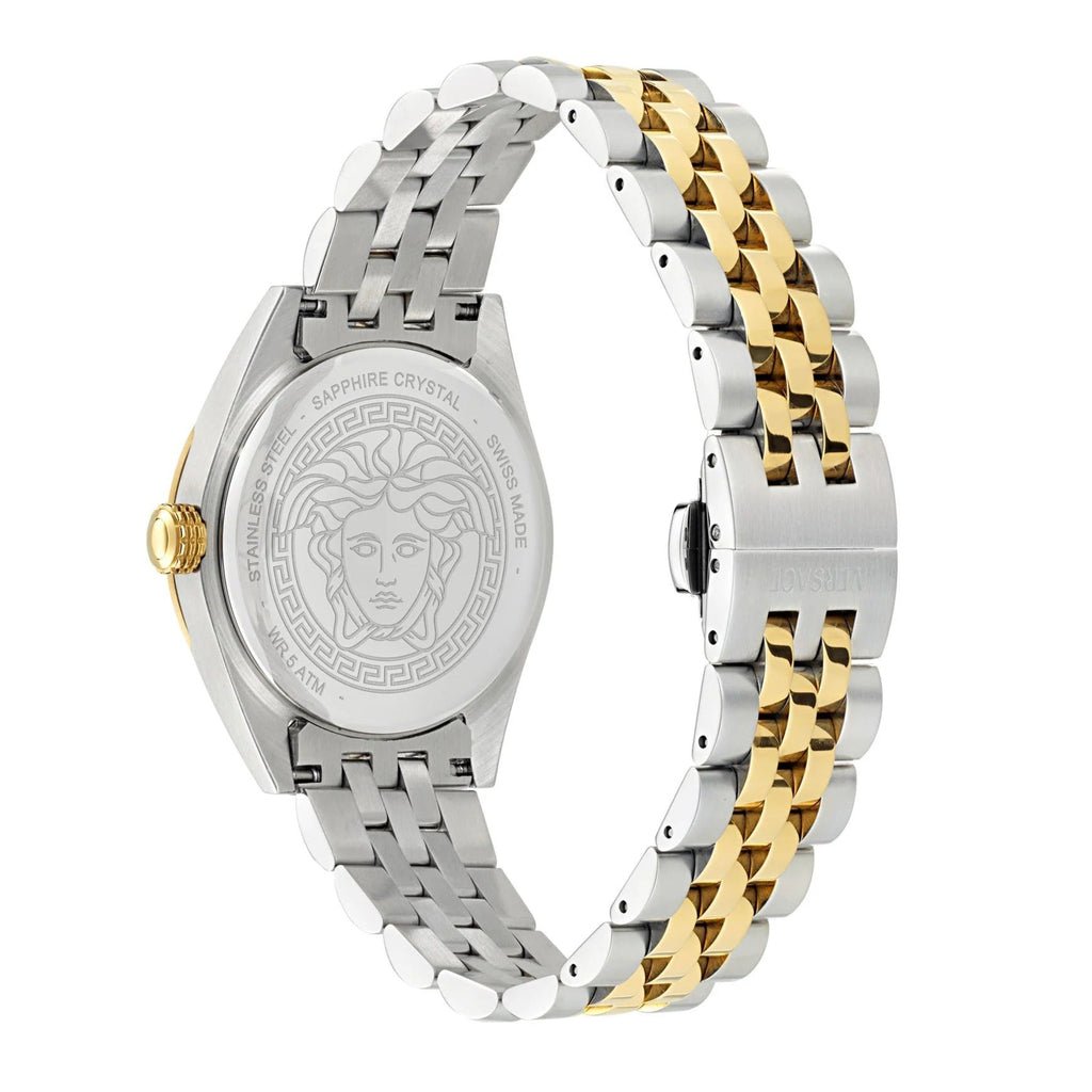 Versace V-Code Analog Green Dial Two Tone Steel Strap Watch for Women - VE8I00424 Buy Now By Versace