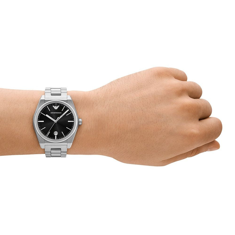 Emporio Armani Frederico Analog Black Dial Silver Steel Strap Watch for Men - AR11622 Buy Now By Emporio Armani