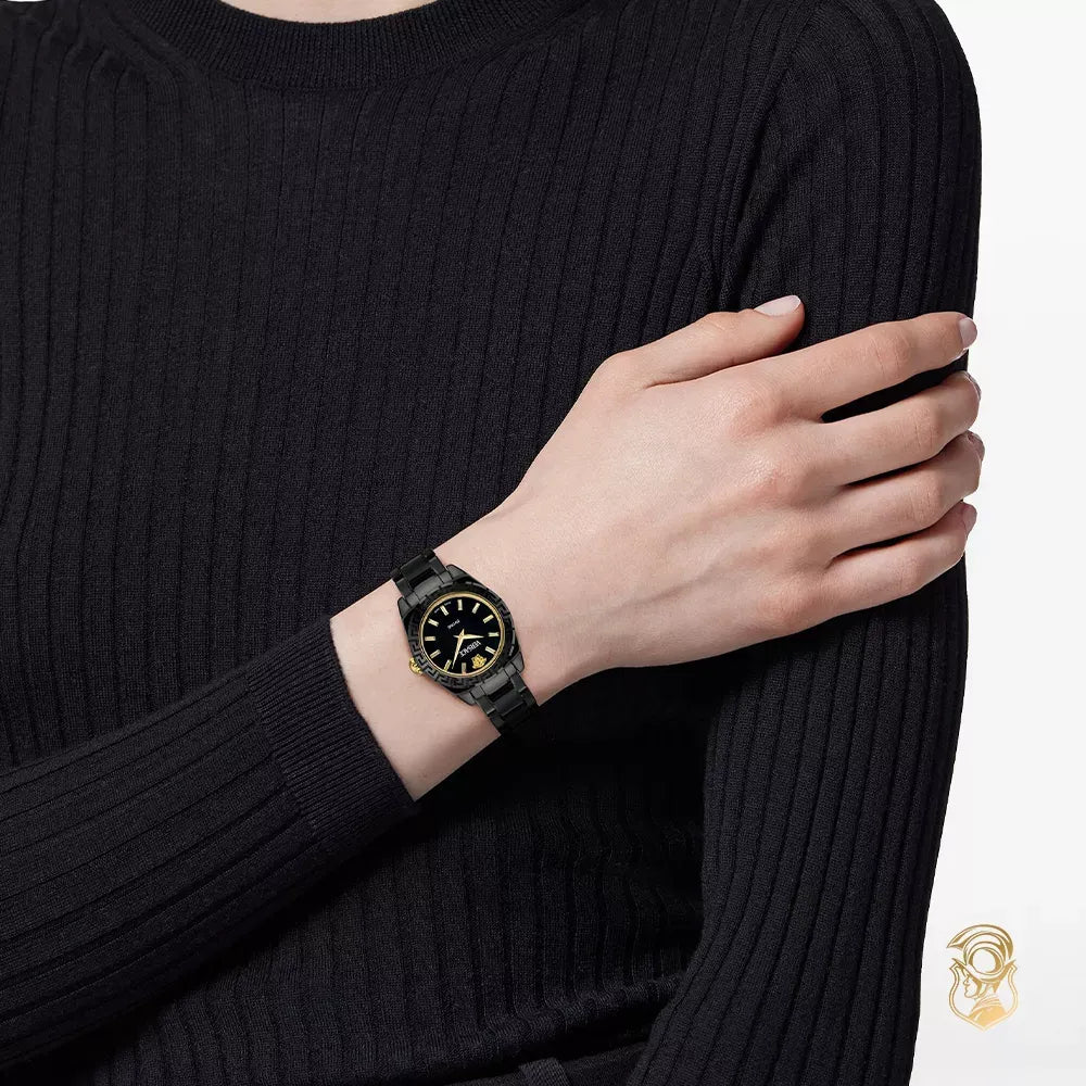 Versace DV One Mini Black Dial Black Steel Strap Watch for Women - VE9F00124 Buy Now By Versace
