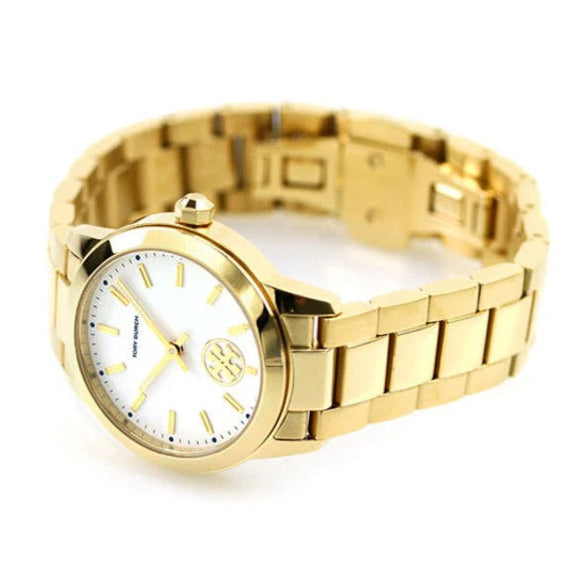 Tory Burch Collins White Dial Gold Steel Strap Watch for Women - TBW1300 Buy Now By Tory Burch