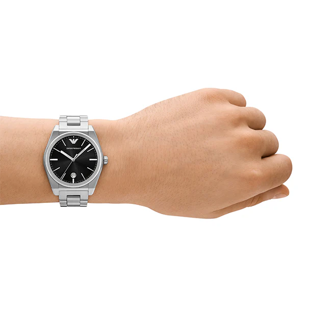 Emporio Armani Frederico Analog Black Dial Silver Steel Strap Watch for Men - AR11622 Buy Now By Emporio Armani