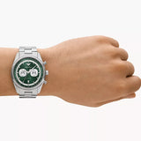 Emporio Armani Racer Chronograph Green Dial Silver Steel Strap Watch for Men - AR11637 Buy Now By Emporio Armani