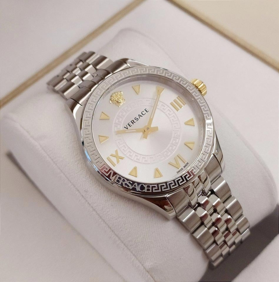 Versace Hellenyium Quartz Silver Dial Silver Steel Strap Watch for Women - VE2S00322 Buy Now By Versace