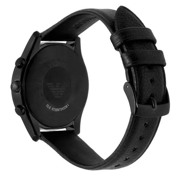 Emporio Armani Antonio Chronograph Black Dial Black Leather Strap Watch for Men - AR11583 Buy Now By Emporio Armani