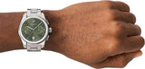 Emporio Armani Federico Chronograph Green Dial Silver Steel Strap Watch for Men - AR11640 Buy Now By Emporio Armani