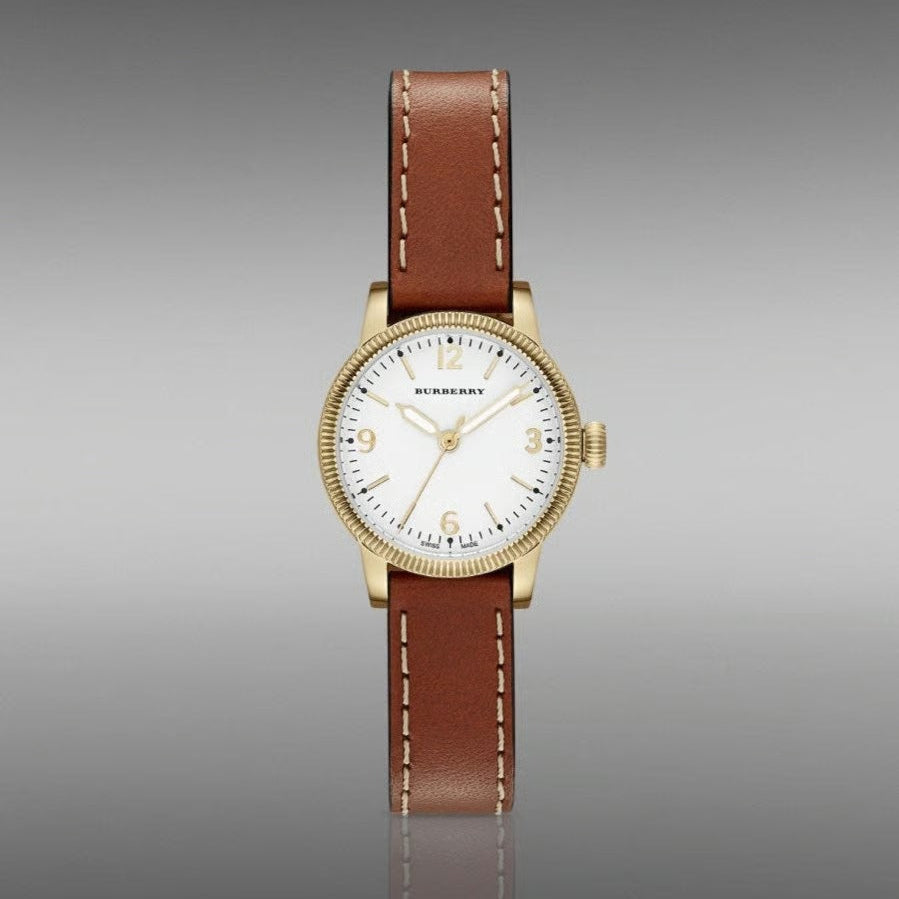 Burberry The Utilitarian White Dial Brown Leather Strap Watch for Women - BU7865 Buy Now By Burberry