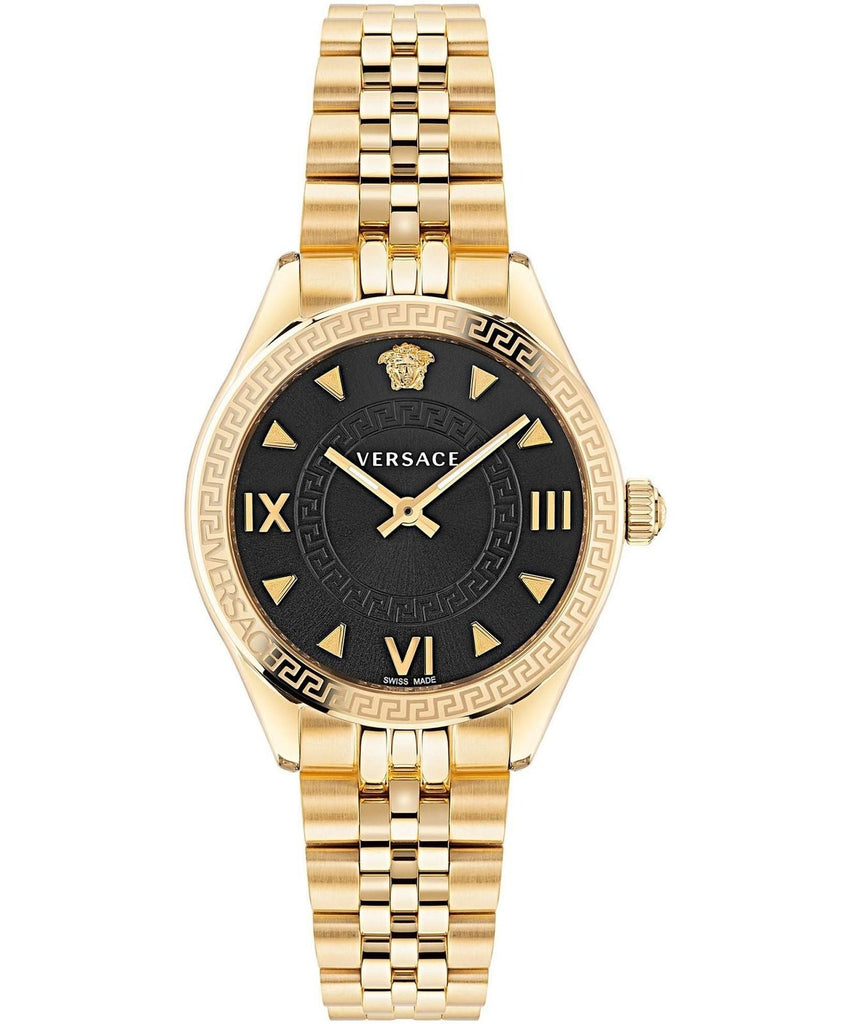 Versace Hellenyium Quartz Black Dial Gold Steel Strap Watch for Women - VE2S00622 Buy Now By Versace