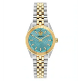 Versace V-Code Analog Turquoise Dial Two Tone Steel Strap Watch for Women - VE8I00524 Buy Now By Versace