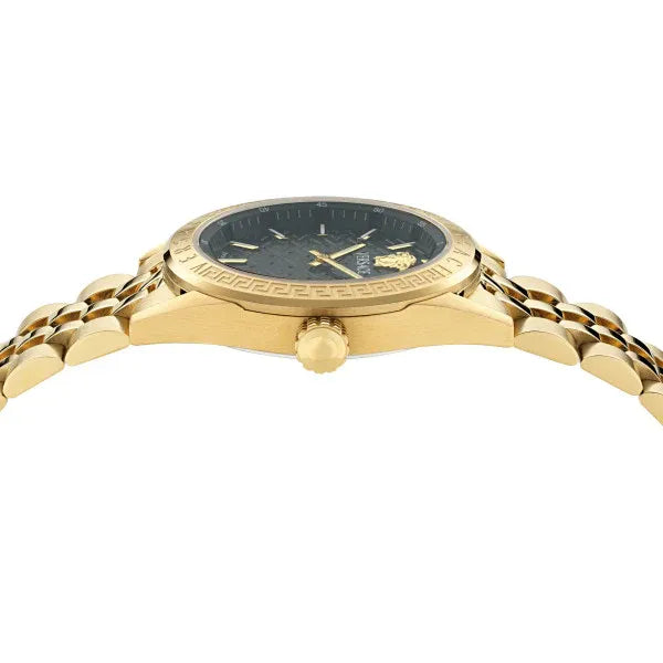 Versace V-Code Quartz Black Dial Gold Steel Strap Watch for Women - VE8I00724 Buy Now By Versace